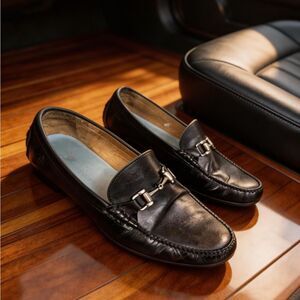PETER MILLAR MENS BLACK DRIVING SHOES SIZE 10.5 M